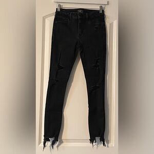 Abercrombie Mid Rise Distressed Super Skinny Ankle Jean